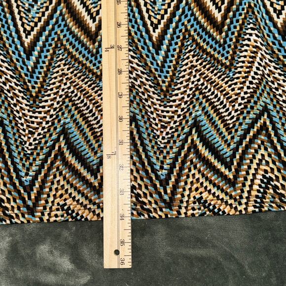 Y2K Studio West Midi Dress Women's Large Boho Chevron Print Studded Belt V-Neck - Picture 8 of 9